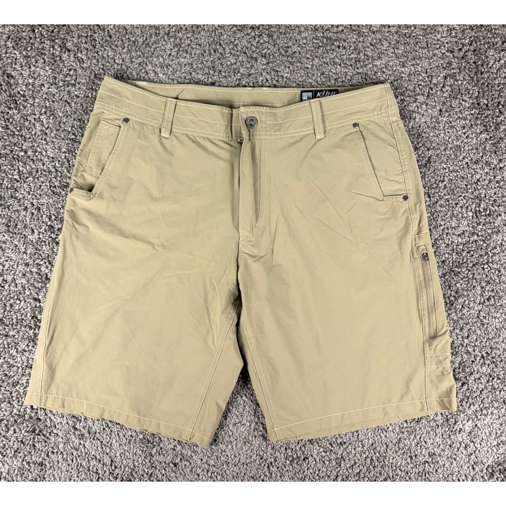 Kuhl Renegade Cargo Shorts Mens 38 Tan Khaki Hiking Outdoor Stretch RN108846